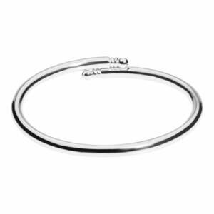 NEW EKLEXIC women's knob ended bangle in silver